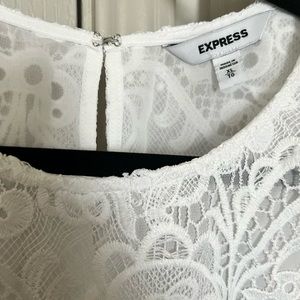 Lace Ruffle Puff Sleeves Top